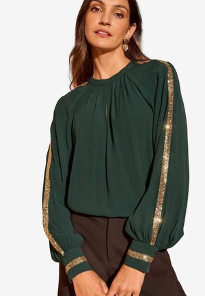 Love & Roses PETITE FIT - CREW NECK SEQUIN  LONG SLEEVE   - Pusero - dark green
