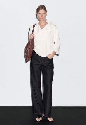 MID-RISE WIDE-LEG - Wide leg - dark blue