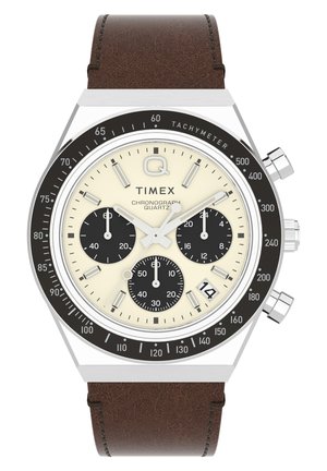 Q TIMEX CHRONOGRAPH 40MM LEATHER STRAP WATCH - Chronograph - Brown