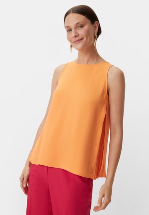 MIT PLISSEEFALTEN - Bluse - orange