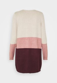 ONLY ONLQUEEN LONG CARDIGAN - Casaco de malha - sand/dusty pink/windsor wine