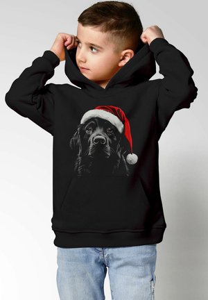 MoonWorks WEIHNNACHTEN SANTA HUND XMAS OUTFIT LUSTIG TIERMOTIV - Kapuzenpullover - schwarz