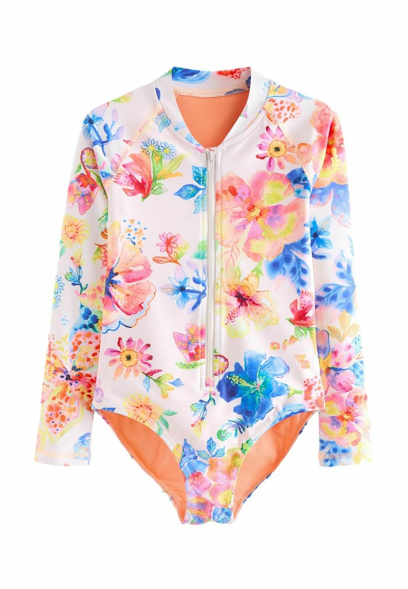 Next LONG SLEEVED-REGULAR FIT - Badedragt - white floral
