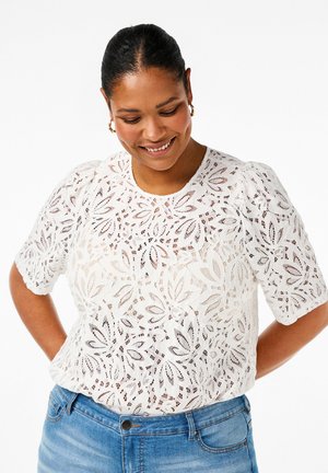 Zizzi MIT KURZEN ÄRMELN - Blůza - bright white