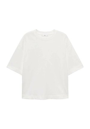 Witte korte mouwen t-shirt met een ronde hals, relaxed fit, gemaakt van zachte stof. Geen patronen of accenten, met een standaard zoom.