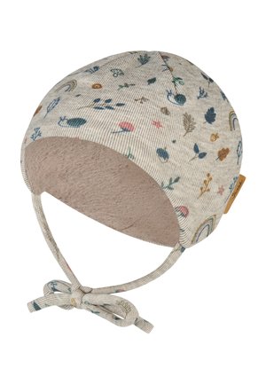 Sterntaler, BEANIE MIT HERBSTLICHEN MOTIVEN, ANGESCHNITTENEN OHRENKLAPPEN UND UNISEX - Beanie - braun mel.