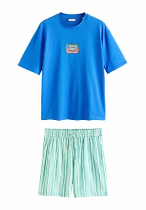 REGULAR FIT - GRAPHIC SHORT SLEEVE SET - Nachtwäsche Set - blue green