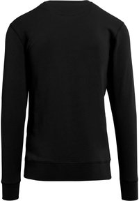Black sweatshirt with long sleeves, made of soft fabric. Features a crew neck and ribbed cuffs. Simple design without patterns or accents.