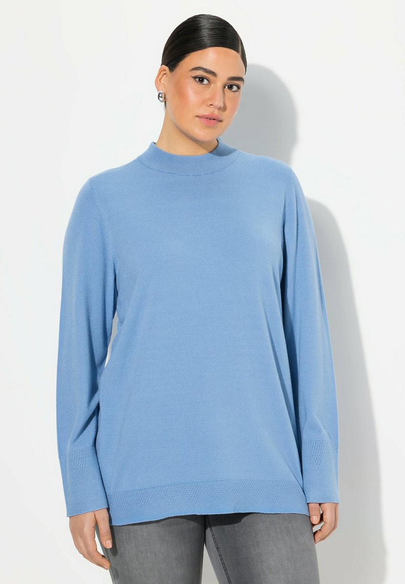Ulla Popken STEHKRAGEN - Svetr - light cornflower