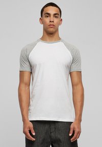 Urban Classics RAGLAN CONTRAST  - T-shirts print - white/ mottled light grey