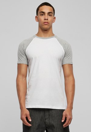 Urban Classics RAGLAN CONTRAST  - T-Shirt print - white/ mottled light grey