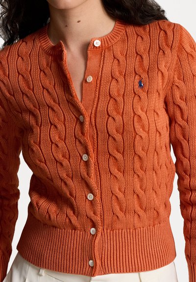 Polo Ralph Lauren CABLE KNIT COTTON CARDIGAN - Gilet - soft papaya