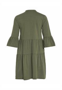 VILA MIT V-AUSSCHNITT 3/4-ARM - Džersejové šaty - dusty olive