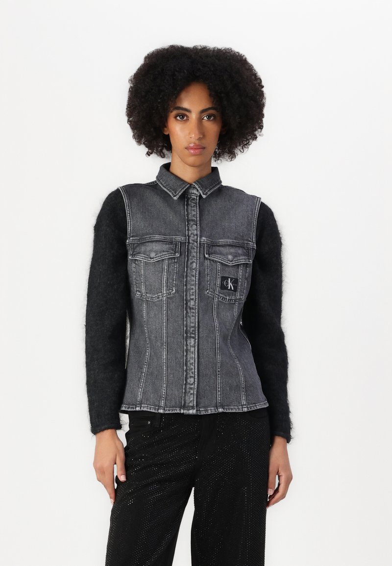 Calvin Klein Jeans SLEEVELESS LEAN SHIRT - Top - denim grey