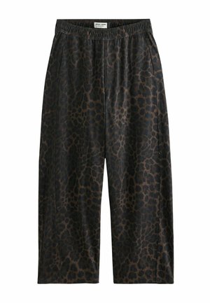 Next, BARREL LEG DENIM JERSEY TROUSERS - Wide leg - leopard print