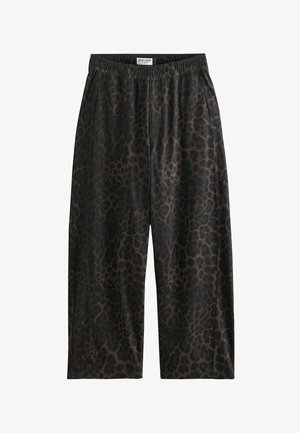 Next, BARREL LEG DENIM JERSEY TROUSERS - Wide Leg - leopard print