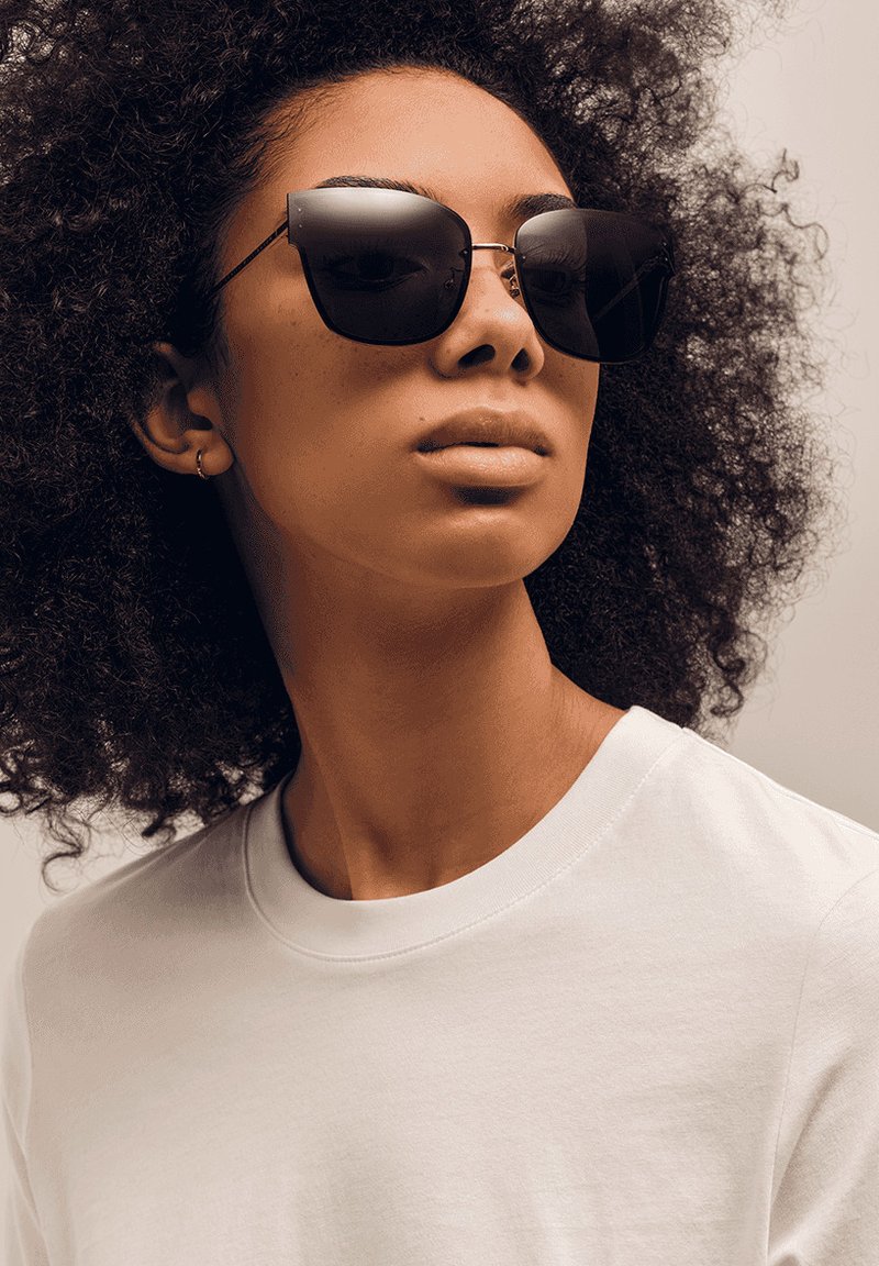 Lunettes de soleil classiques monture épaisse - rose transparent - Festival Supply