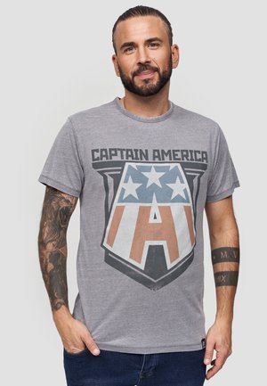 CAPTAIN AMERICA BADGE - Print T-shirt - grey