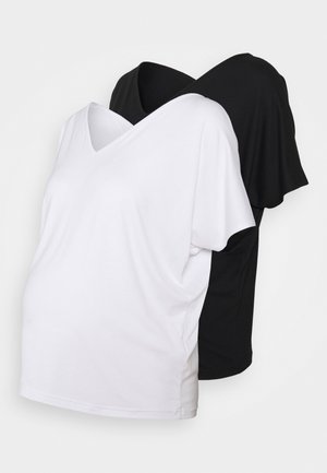 2 PACK - T-shirt basic - white/black