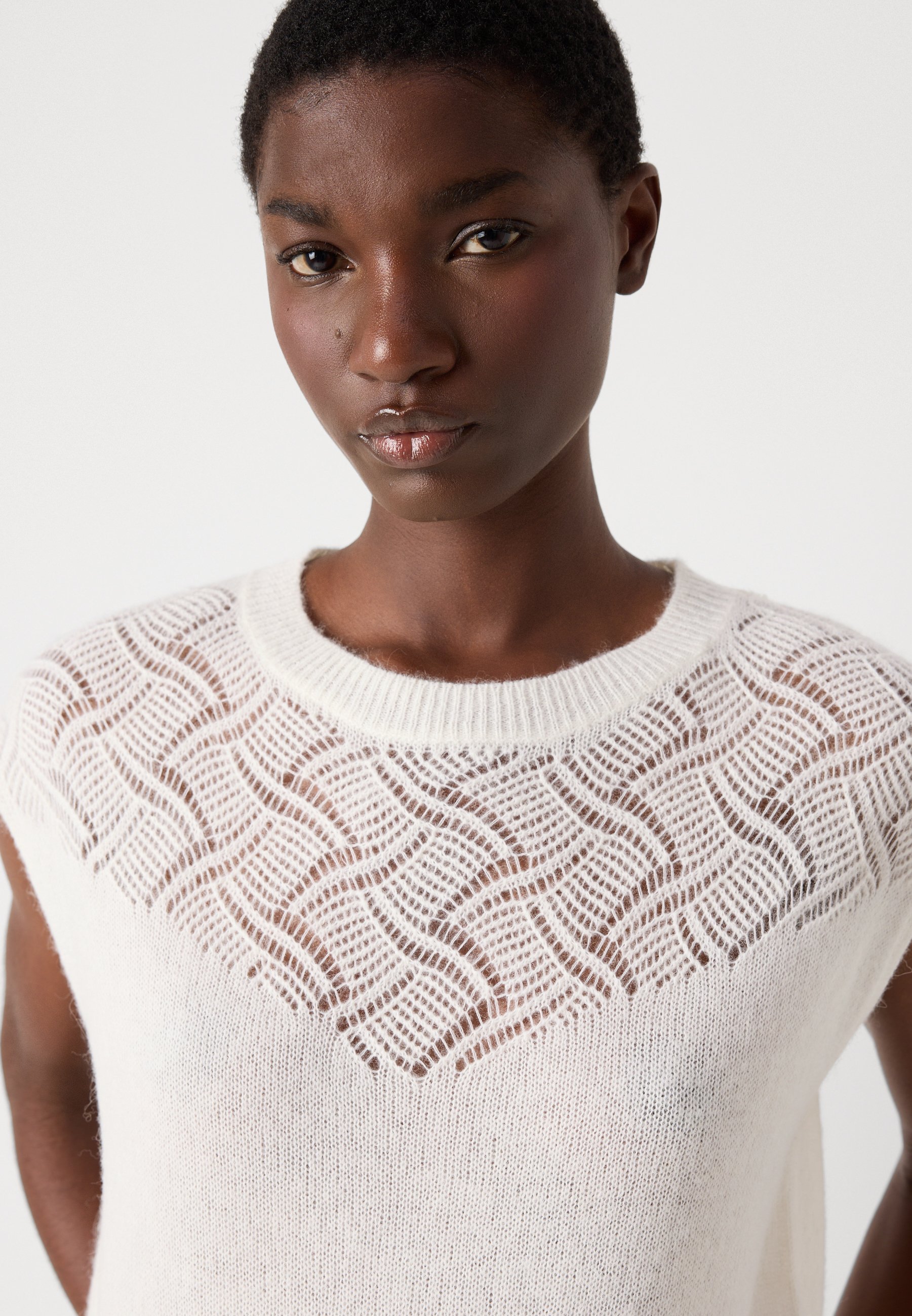 売れ筋商品|||ラルフローレン Tシャツ レディース トップス LACE TRIM JERSEY FLUTTER SLEEVE TOP - Basic T-shirt - mascarpone cream s7-AI200971088002_lifestyle