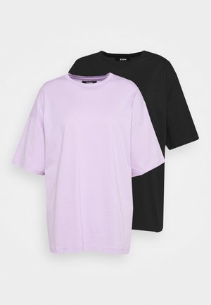 2 PACK - T-shirts - black/lilac