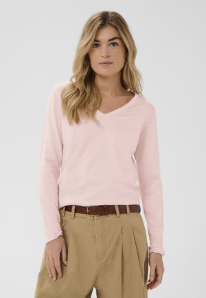 LS V-NECK - Svetrík - chalk pink