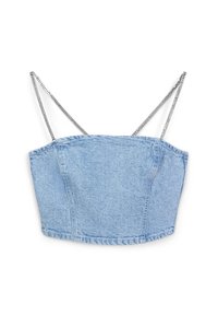 BANDEAUX STRASS - Top - blu denim chiaro