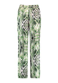 Gerry Weber GEMUSTERTE JERS - Trousers - ecru weiss grün druck