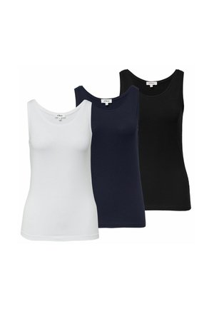 s.Oliver, DAMEN TOP BREITE TRÄGER RUNDER AUSSCHNITT BASIC 3ER PACK - Top - schwarz   weiß   navy