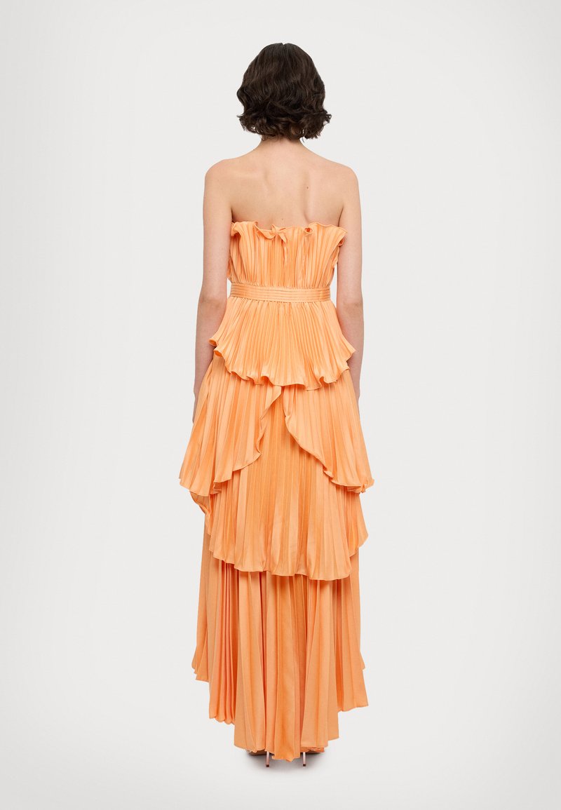 strapless open back dress Amur Losey Ruffle Gown – TrenLend