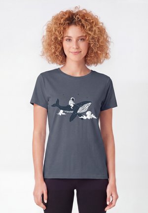 watapparel, SPACEWHALE - T-Shirt print - blue grey