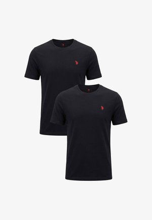 U.S. Polo Assn., USZAANE. 2 PACK - T-Shirt basic - schwarz