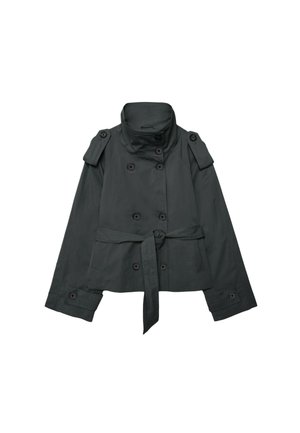 Stradivarius, HIGH NECK TRENCH COAT WITH BELT 01785118 - Veste légère - dark grey