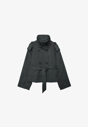Stradivarius, HIGH NECK TRENCH COAT WITH BELT 01785118 - Veste légère - dark grey