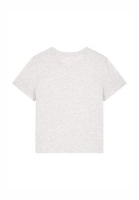 Grijze T-shirt met korte mouwen van zachte stof, met een klassieke crewneck en een relaxte pasvorm, met een effen achterkant.