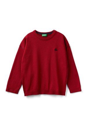 CREW NECK WITH EMBROIDERY. - Maglione - red