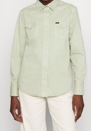 Button-down blouse - coloured denim