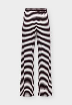 Pieces, PCLAYA WIDE PANTS - Pantalon classique - winetasting/bright white