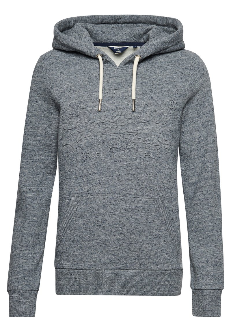 Superdry VINTAGE LOGO EMBOSSED - Kapuzenpullover - creek blue grit 