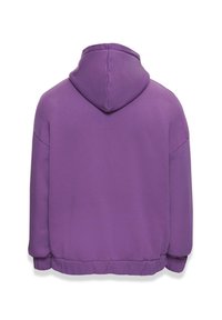 Lila Kapuzenpullover mit lockerer Passform, weichem Material und gerippten Bündchen sowie Saum. Das Design beinhaltet eine klassische Kapuze.