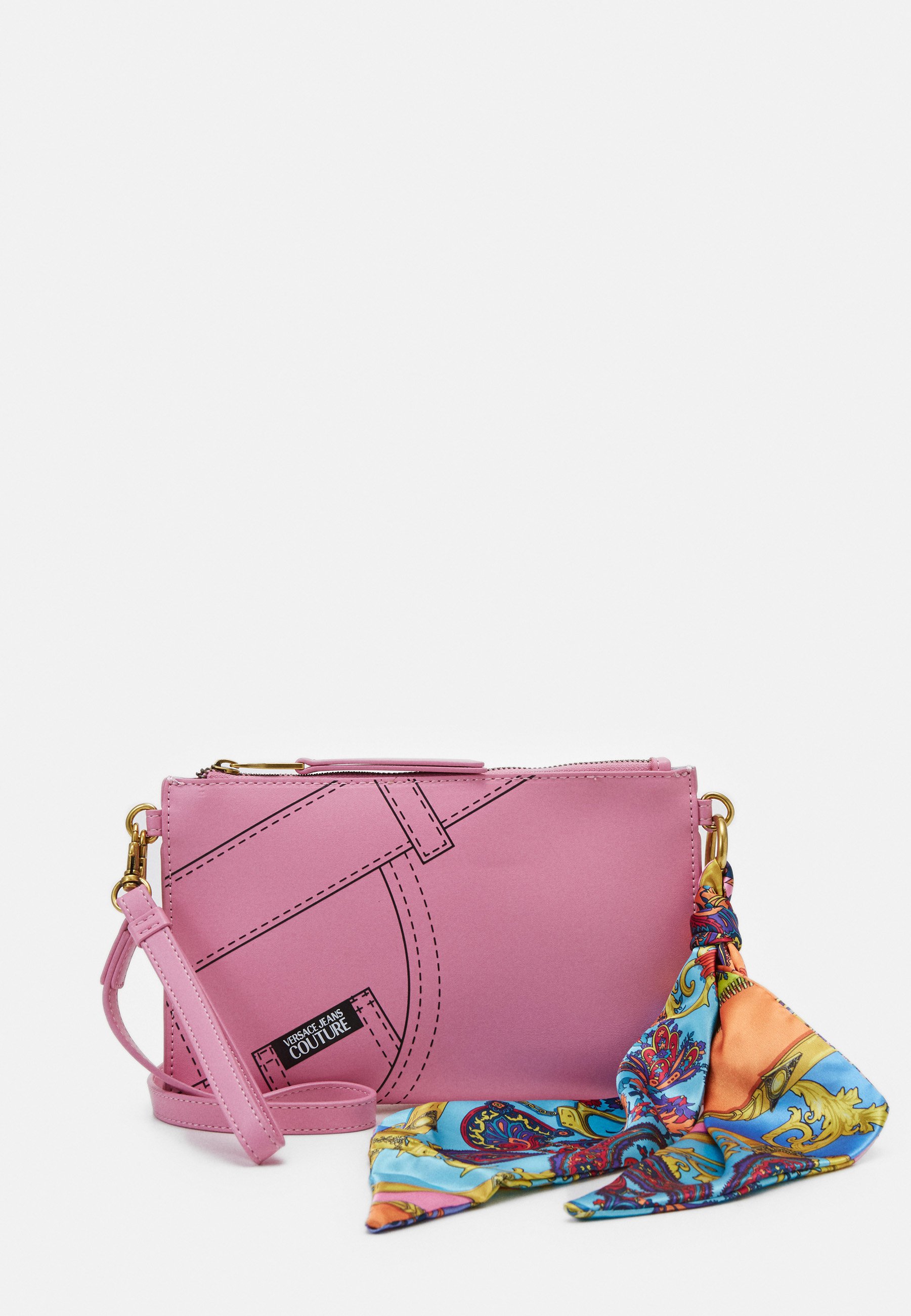 Versace Jeans Couture CROSSBODY FLATCUCITURE PRINT Pink BAG WITH APPLICATION | Versace Jeans Couture