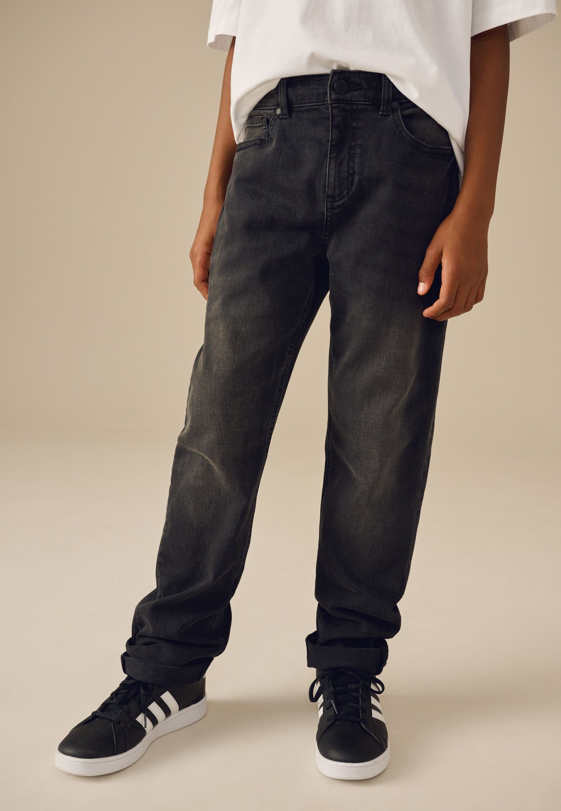 Jeans NEXT Décontracté Noir Délavé - Taille 26, Jambe 24, Pour Garçon 10 Ans