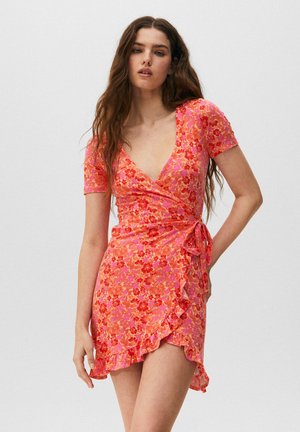 SHORT FLORAL - Day dress - orange