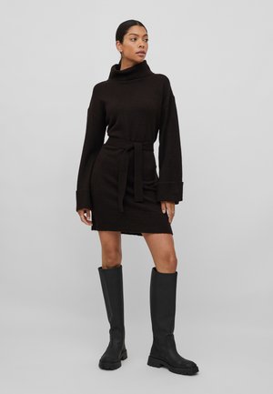 VIROLFIE TIE BELT - Rochie tricotată - black