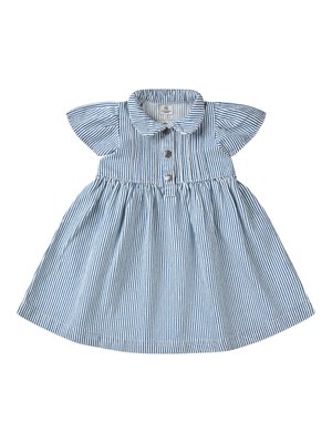 Copenhagen Colors STRIPE DRESS SLEEVES - Φόρεμα ημέρας - light blue