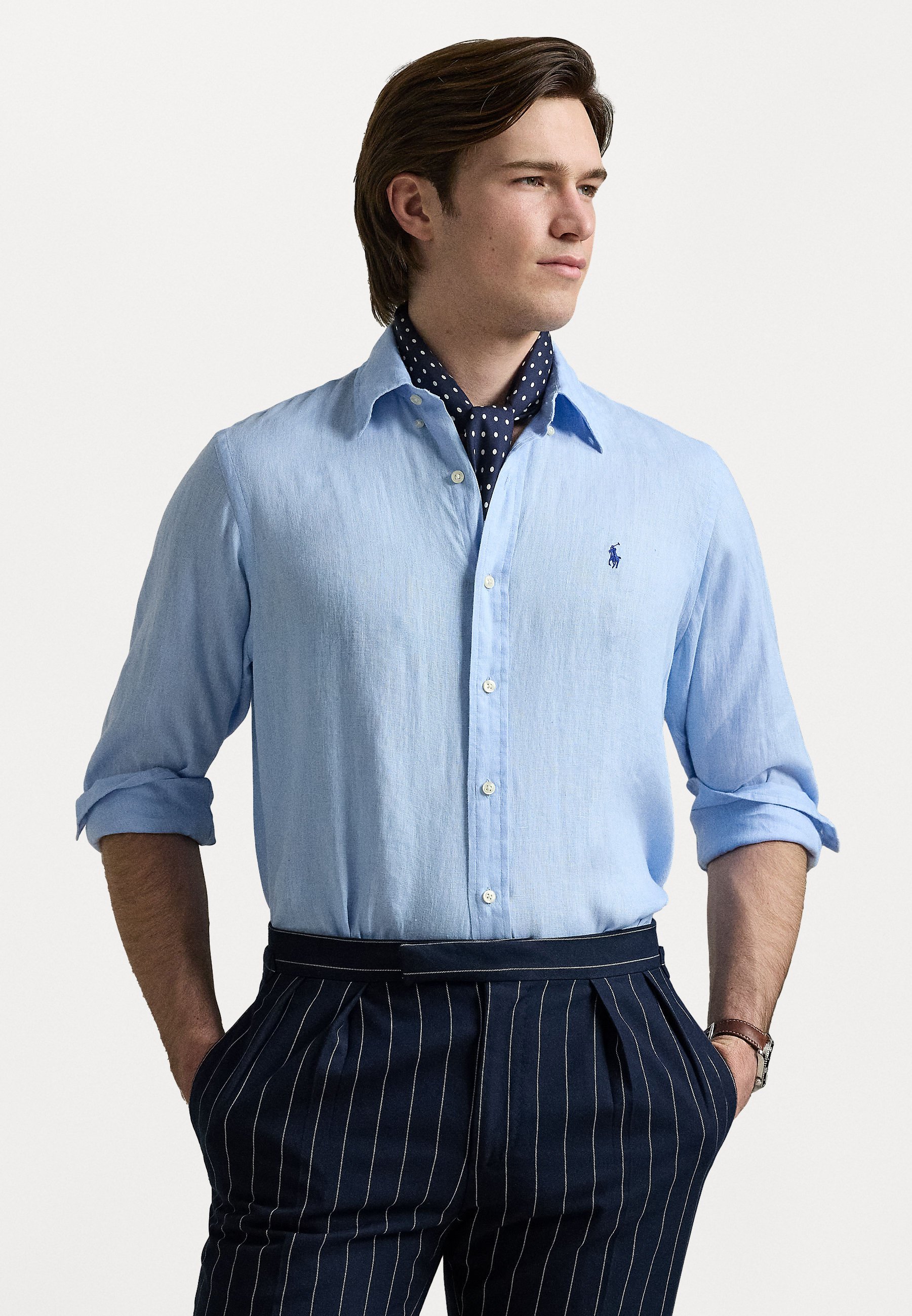 Polo Ralph Lauren CUSTOM FIT LINEN SHIRT - Shirt - office blue