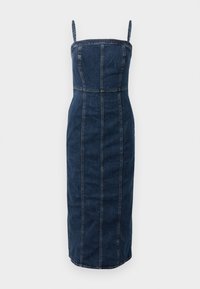 SEAMED BUSTIER DRESS - Denimové šaty - dark blue denim