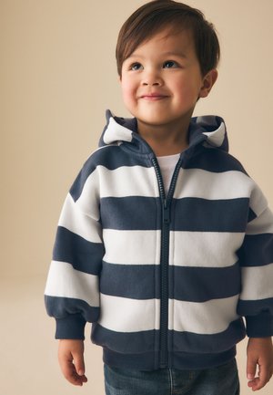 Next, Zip-up sweatshirt - white/blue stripe