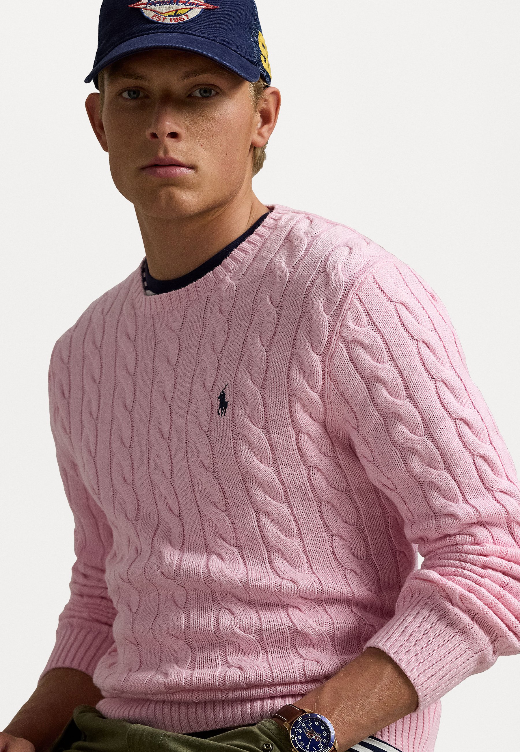 Polo Ralph Lauren CABLE KNIT COTTON JUMPER - Jumper - carmel