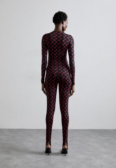 MARINE SERRE MOON  - Legging (type pantalon) - black/red